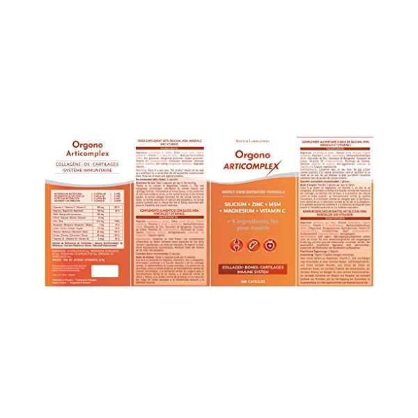 Orgono Articomplex. vitamines et minéraux silicium minéraux essentiels perte Compenser, renforce les articulations, les os et...