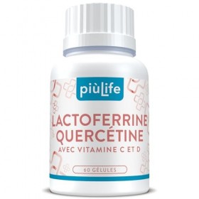 Lactoferrine Quercétine avec Vitamines C et D PiùLife – Routine quotidienne pour les défenses naturelles et le bien-être – 60