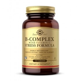Solgar Vitamine B Complexe avec Vitamine C - Réduction Fatigue - Système Nerveux - Multivitamines B1, B2, B3, B5, B6, B8, B9 