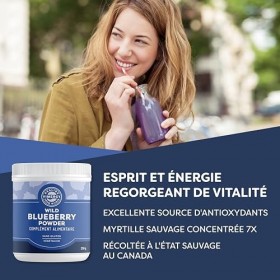 Vimergy Poudre de Myrtille Sauvage, 62 Portions – Myrtille Sauvage – Poudre de Myrtille Faites Avec Myrtilles Entières – Comp...