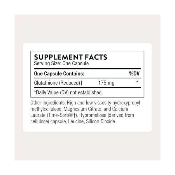 Thorne Glutathione-SR - Supplément de Gluthation à Libération Prolongée avec Soutien Antioxydant pour le Foie, le Cerveau, le