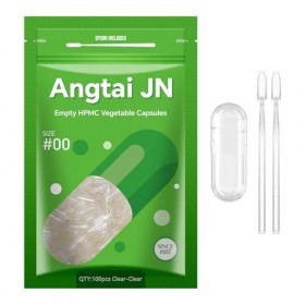 Angtai JN Gélules Vides Végétales à Remplir Taille 00 100 unités Capsule Vide avec Micro Cuillère,Certifié Casher,Halal,Emp M...