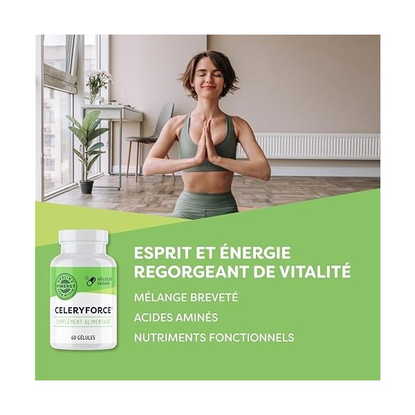 Vimergy CeleryForce, Gélules 500 mg – Acides Aminés et Nutriments Essentiels – Booster à Base de Jus de Céleri – Gélules Végé