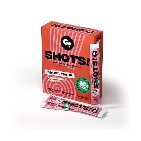 Boîte de SHOTS de glucose pour hypoglycémies 10 sachets x 10 g – Fraise/Action rapide