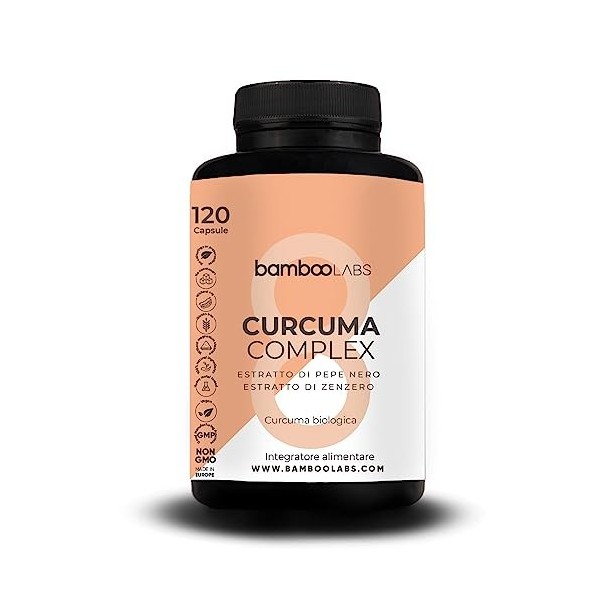 Bamboo Labs - Curcuma avec Gingembre et Poivre Noir 5000mg par Capsule, Formule Avancée avec Curcuminoïdes, Poudre de Curcuma