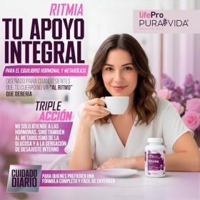 Life Pro Pura Vida Ritmia Inositol 120 gélules végétaliennes contenant du myo-inositol et du D-chiro-inositol, des vitamines 