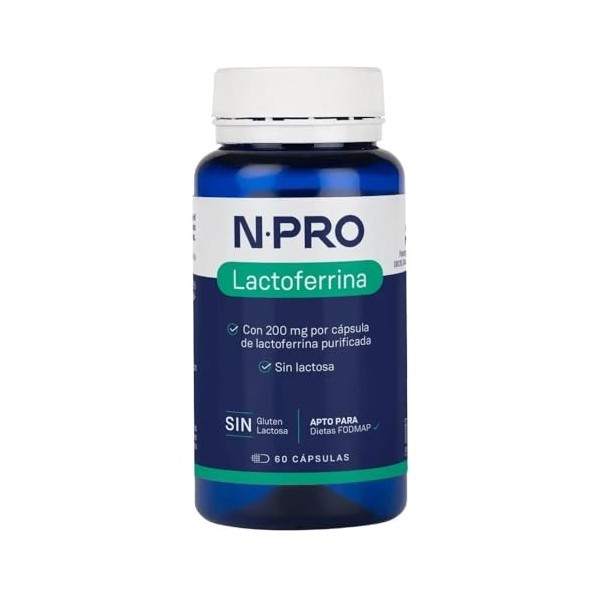 NPro SALUD INTESTINAL Lactoferrine 60 Capsules - Purifiée sans lactose - Rétablit la barrière intestinale et renforce le syst