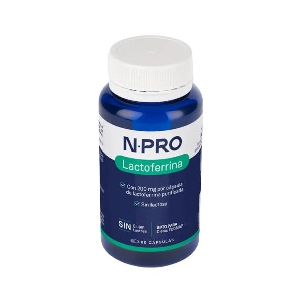 NPro SALUD INTESTINAL Lactoferrine 60 Capsules - Purifiée sans lactose - Rétablit la barrière intestinale et renforce le syst