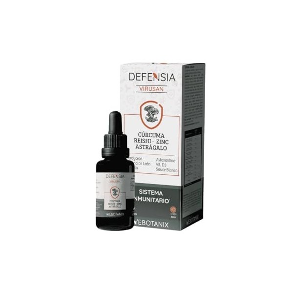Webotanix - Virus Defensia - Gouttes 30 ml - Cordyceps - Reishi - Curcuma - Astragale - Crinière de lion - Acerola - Zinc - V