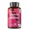 Menophase Complex 2150mg par portion - avec Vitamines B6, B9, B12 et D3 - Magnésium, fer et zinc - 120 Gélules Vegan 4 mois 