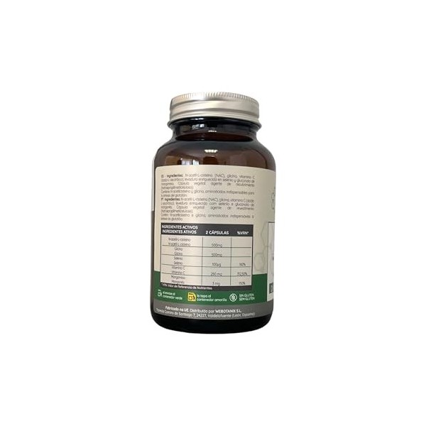 WeBotanix | Formule GlyNAC+ | 60 gélules | N-acétylcystéine NAC et glycine | Avec vitamine C, sélénium et manganèse | santé