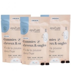 EPYCURE - Gummies Cheveux & Ongles Sans Sucres - Stimule Pousse, Brillance & Résistance - 97% Naturel - Vitamines B6, B5, Bio