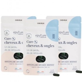 EPYCURE - Cure Cheveux & Ongles - Stimule Pousse, Brillance, Croissance & Résistance - 93% Naturel - Pousse de Pois, Vitamine