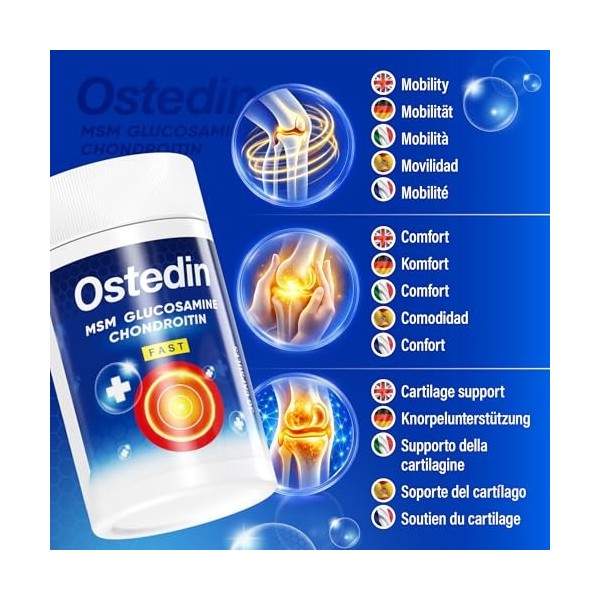 Ostedin supplément de bien-être des articulations, 30 capsules, aide à soulager la raideur et linconfort articulaire, donne 