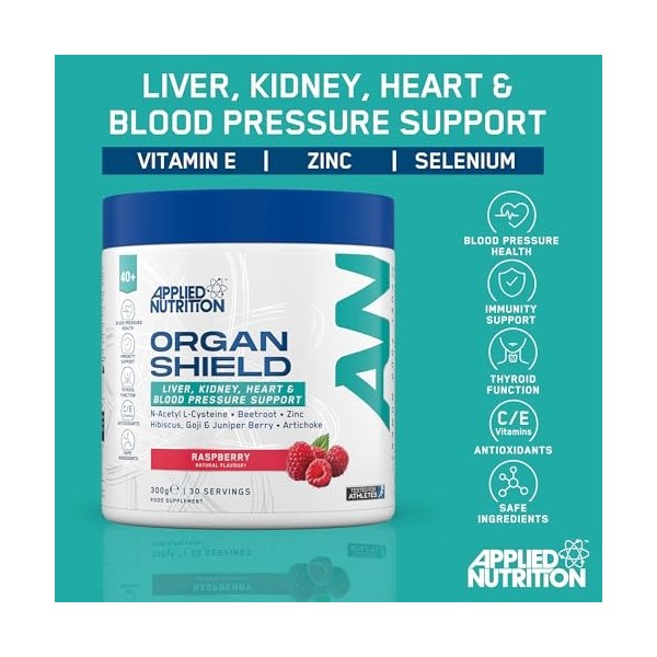 Applied Nutrition Mens 40+ Organ Shield 300g Framboise - Vitamines, minéraux et santé - Vitamines et complexes minéraux