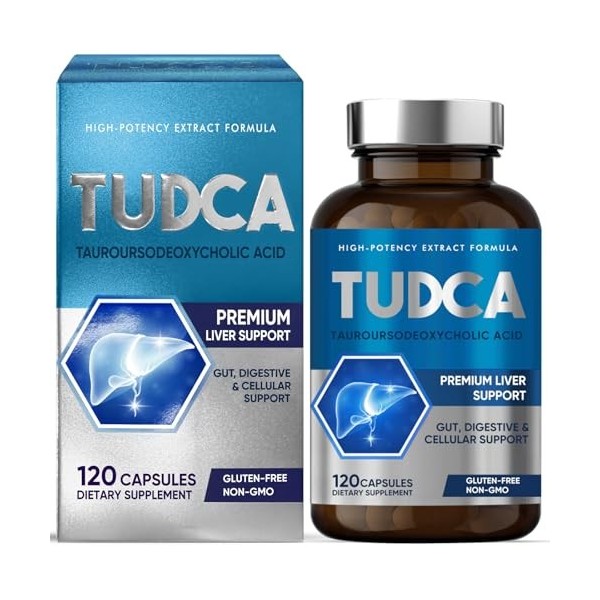 TUDCA, 120 Gélules TUDCA 2000 Mg Acide Tauroursodésoxycholique Supplément, Absorption Efficace Formule Avancée, Digestion Et 