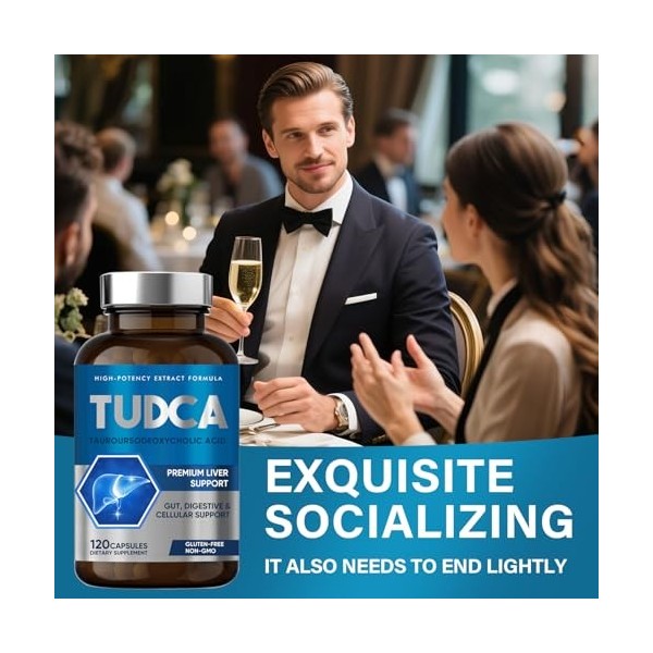 TUDCA, 120 Gélules TUDCA 2000 Mg Acide Tauroursodésoxycholique Supplément, Absorption Efficace Formule Avancée, Digestion Et 