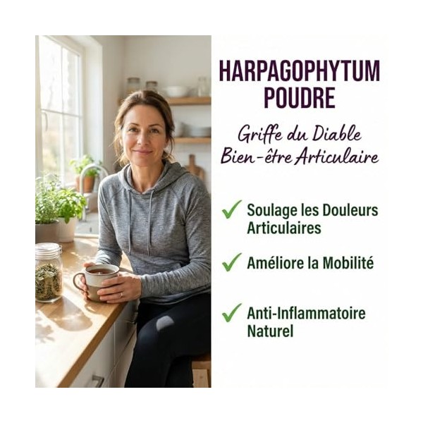 Harpagophytum Poudre Griffe du Diable | Articulations Mobilité Confort Articulaire | Anti-Inflammatoire Naturel Douleurs Musc
