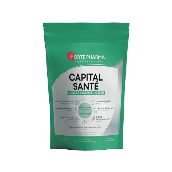 Forté Pharma - Capital Santé Flore & Système Digestif - 1 cuil.-20 nutriments, Fibres prébiotiques, Ispaghul, Fenouil, Artich