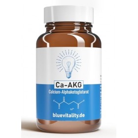 BlueVitality | Ca-AKG | Alpha-cétoglutarate de calcium | 1000 mg de Ca-AKG par dose journalière | 60 capsules | Testé et cert