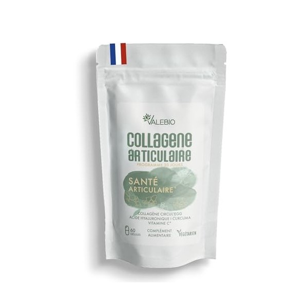 Collagène Végétarien Articulaire l Acide Hyaluronique, Curcuma & Vitamine C l Souplesse des Articulations & Mobilité l 60 Gél