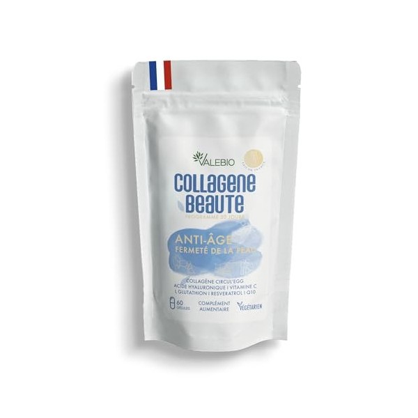 Collagène Végétarien Beauté l Type 1, 5 et 10, Acide Hyaluronique & Vitamine C l Peau, Cheveux & Ongles l 60 Gélules l Fabriq