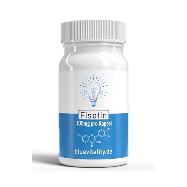 BlueVitality | Fisétine | 200 mg de fisétine par dose quotidienne | 60 capsules | Testé et certifié par un laboratoire indépe