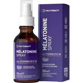 Mélatonine Spray Hautement Dosé | Spray pour l’Endormissement avec Vitamine B6 & B1 | Saveur Baies Sauvages | 0,5 mg par Jour