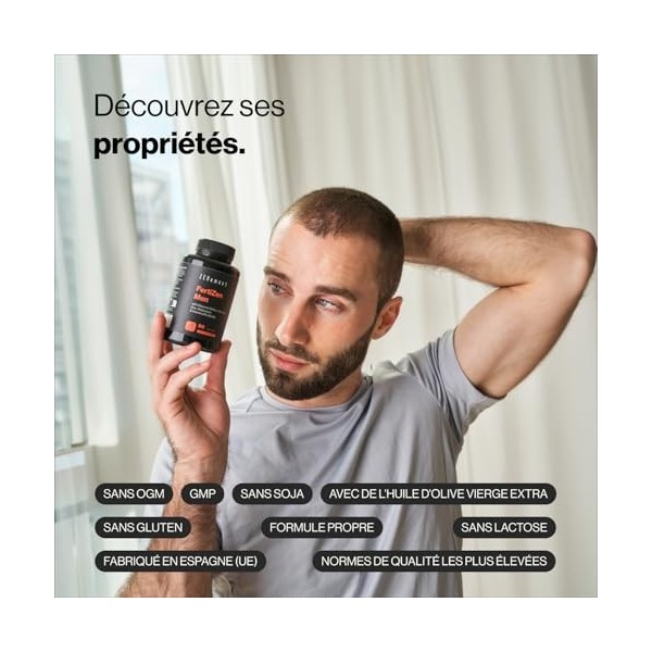 FertiZen Men - Formule pour la Fertilité Masculine et la Reproduction - avec Ubiquinol, DHA, L-Carnitine, Zinc et Vitamines B