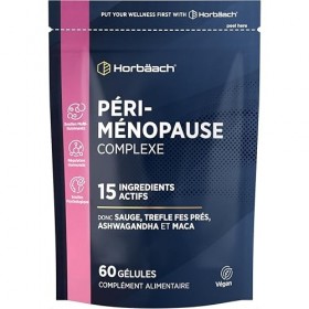 Périménopause Complément Alimentaire | 60 Capsule Vegan | Avec Magnésium, Ashwagandha, Extrait de Sauge, Maca et Vitamine C B