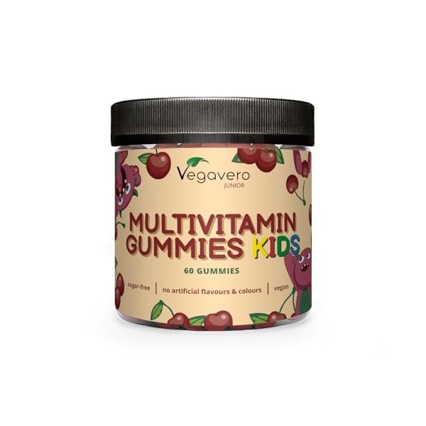 Gummies Enfant Multivitamines | Sans Sucre | 17 Nutriments : Vitamines C, D, B, Zinc, Sélénium, Iode… | Immunité + Fatigue | 