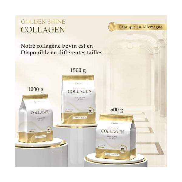 BIOTARY Collagène en poudre 1000 g 100% hydrolysat de collagène pur Peptides 1 – 2 – 3 Excellente solubilité 100% pur et orig