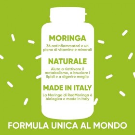 RedMoringa Complément Moringa Oleifera biologique - 100 % naturel | Moringa en capsules végétales | pour Digestion et ventre 