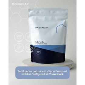 MoleQlar Glycine en poudre 300 g – Glycine pure certifiée, 5 g/portion, cuillère doseuse incluse