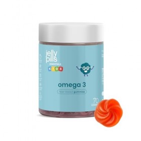Jelly Pills Gummies Fer Enfants Omega 3 avec DHA de Micro-Algues – 70 Gummies – Sans Sucres Ajoutés – Goût Orange – Soutien d