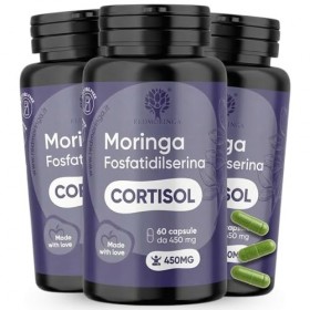 Phosphatidylsérine 450 mg + Moringa | Réduit le Cortisol, Stress & Fatigue | Mémoire, Concentration & Métabolisme | 180 Gélul...