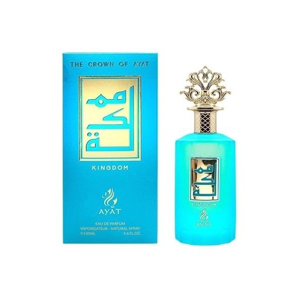 Parfum Kingdom Eau de Parfum 100ML Attar Arabe Oud Unisex Halal Notes: Ambre, Musc, Bois de Santal, Caramel, Gourmand