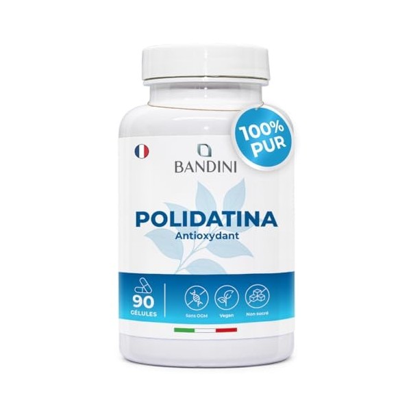 Bandini® Polydatine Pure 100 mg de Polygonum cuspidatum – 90 gélules végétales - Puissant Antioxydant naturel, précurseur du 