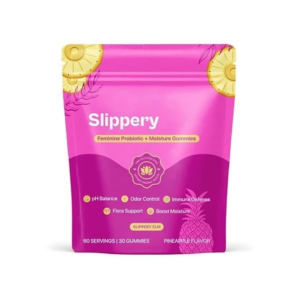 Bonbons Humectants pour Femmes 60 Unités | Probiotiques + Vitamines | Saveur Ananas | Soutien à lHumidité et à lÉquilibre I