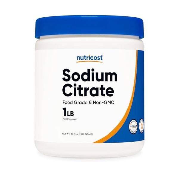 Nutricost Poudre de citrate de sodium 0,5 kg – Qualité alimentaire, sans OGM – Émulsifiant, rehausseur de saveur naturel, con