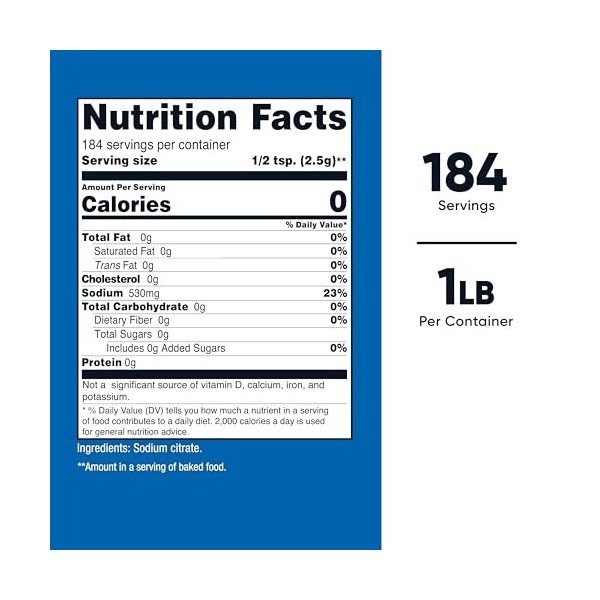 Nutricost Poudre de citrate de sodium 0,5 kg – Qualité alimentaire, sans OGM – Émulsifiant, rehausseur de saveur naturel, con
