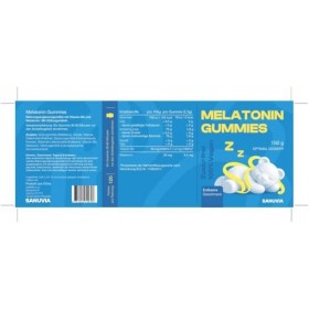 Gummies à la mélatonine 120 pièces – 0,5 mg de mélatonine + vitamine B6 – oursons gélifiés sans sucre – 100% végan, sans géla