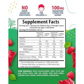 SUNNY SAM Gomitas de magnésium pour enfants et adultes 100 mg Calm Magnesium Chews Sup à mâcher avec citrate de magnésium