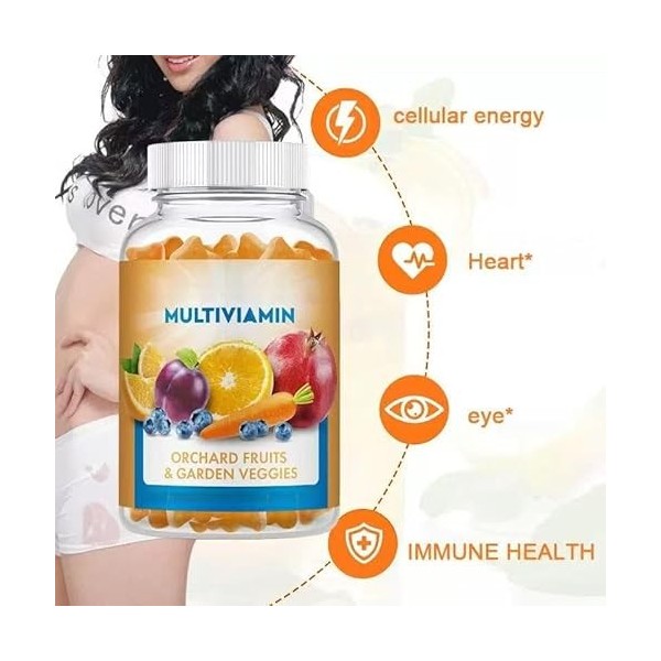 Soutient la santé du cerveau, des yeux et du système immunitaire - Sans gluten | Multivitamines pour femmes et hommes