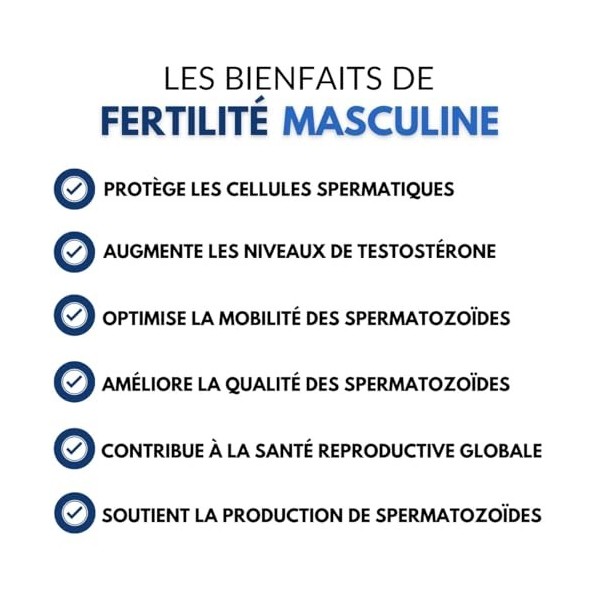 Fertilité Masculine – Formule complète | Vitalité, qualité du sperme, performance reproductive | Zinc, Tribulus, Fenugrec, Vi