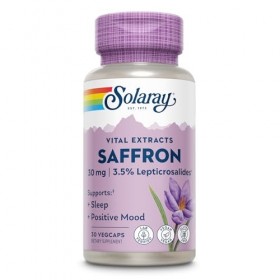SOLARAY Extrait de safran - Favorise le sommeil et lhumeur positive - Compléments de safran végétaliens et sans gluten - Vér