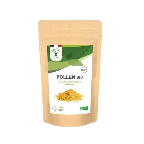 BIOPTIMAL - Pollen Bio - Superaliment - Immunité Vitalité Énergie - 100% Pollen de fleurs Pur - Qualité Premium - Conditionné...