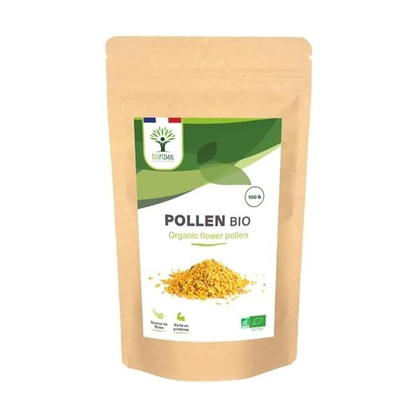 BIOPTIMAL - Pollen Bio - Superaliment - Immunité Vitalité Énergie - 100% Pollen de fleurs Pur - Qualité Premium - Conditionné...