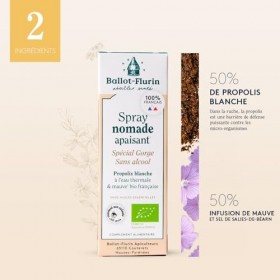 Ballot-Flurin - Spray Nomade Apaisant - Sans Alcool - À la Propolis Blanche - 15 ml - Ingrédients 100% Français biologique Pr...