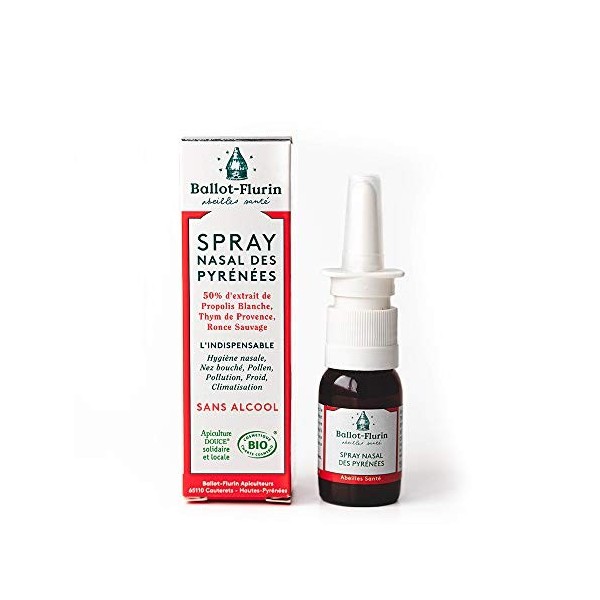 Ballot-Flurin - Spray Nomade Apaisant - Sans Alcool - À la Propolis Blanche - 15 ml - Ingrédients 100% Français biologique Pr...